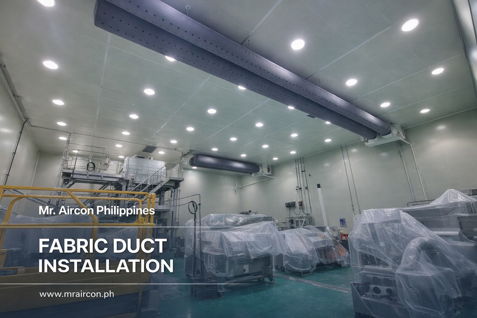 Fabric duct installation in a commercial facility